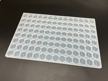 4.6 ml de molde de goma hexágono en blanco