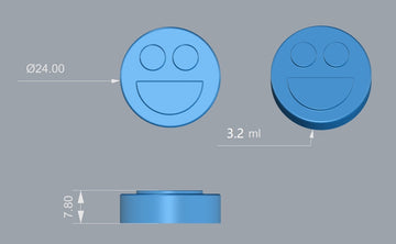 Molde gomm de 3.2 ml de cara sonriente - 192 cavidades