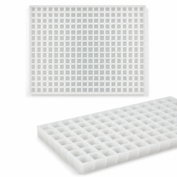 Commercial 2.5mL square silicone gummy mold full view