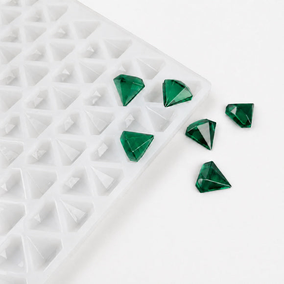 Molde para gomitas de diamante de 2 mL, 179 cavidades, con gomitas translúcidas verde esmeralda
