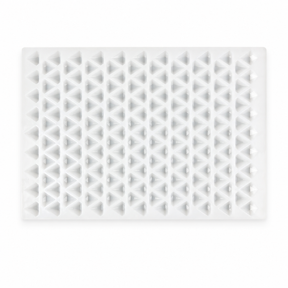 Molde vacío para gomitas de diamante de 2 mL, 179 cavidades — vista superior vertical completa